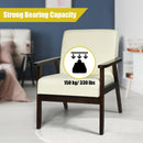 Fabric Accent Chair Armchair Solid Rubber Wood Upholstered Lounge Chair