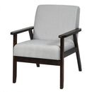 Fabric Accent Chair Armchair Solid Rubber Wood Upholstered Lounge Chair