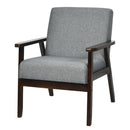 Fabric Accent Chair Armchair Solid Rubber Wood Upholstered Lounge Chair