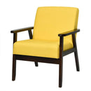Fabric Accent Chair Armchair Solid Rubber Wood Upholstered Lounge Chair