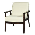 Fabric Accent Chair Armchair Solid Rubber Wood Upholstered Lounge Chair