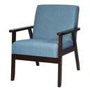 Fabric Accent Chair Armchair Solid Rubber Wood Upholstered Lounge Chair