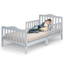 Classic Kids Children Toddler Wood Bed Bedroom Furniture w/ Guardrails
