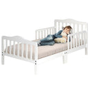 Classic Kids Children Toddler Wood Bed Bedroom Furniture w/ Guardrails