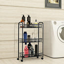 3 Tier Rolling Storage Cart Full-Metal Basket Stand Utility Cart Trolley HW63143