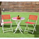 3 PCS Folding Bistro Table Chairs Set Garden Backyard Patio Furniture Red OP3355RE