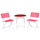 3 PCS Folding Bistro Table Chairs Set Garden Backyard Patio Furniture Red OP3355RE