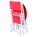 3 PCS Folding Bistro Table Chairs Set Garden Backyard Patio Furniture Red OP3355RE