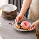 4/8/12-Pieces Natural Porcelain Dessert Plate Vintage Look Ceramic