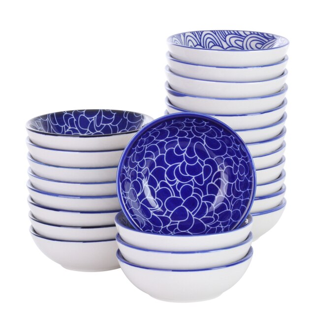 8/16/24-Piece 4-Design Hand Painted Japanese Style Porcelain