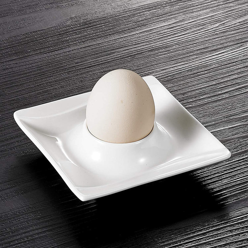 6-Piece 4" Egg Cups Holder Ivory White Porcelain China Ceramic