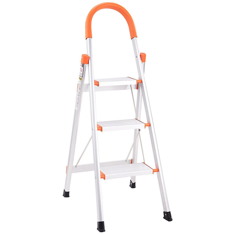 New Non-slip 3 Step Aluminum Ladder Folding Platform Stool 330 lbs Load Capacity