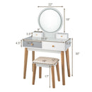 Table 3 Color Lighting Modes MakeUp Stool Jewelry HW61375US-WH