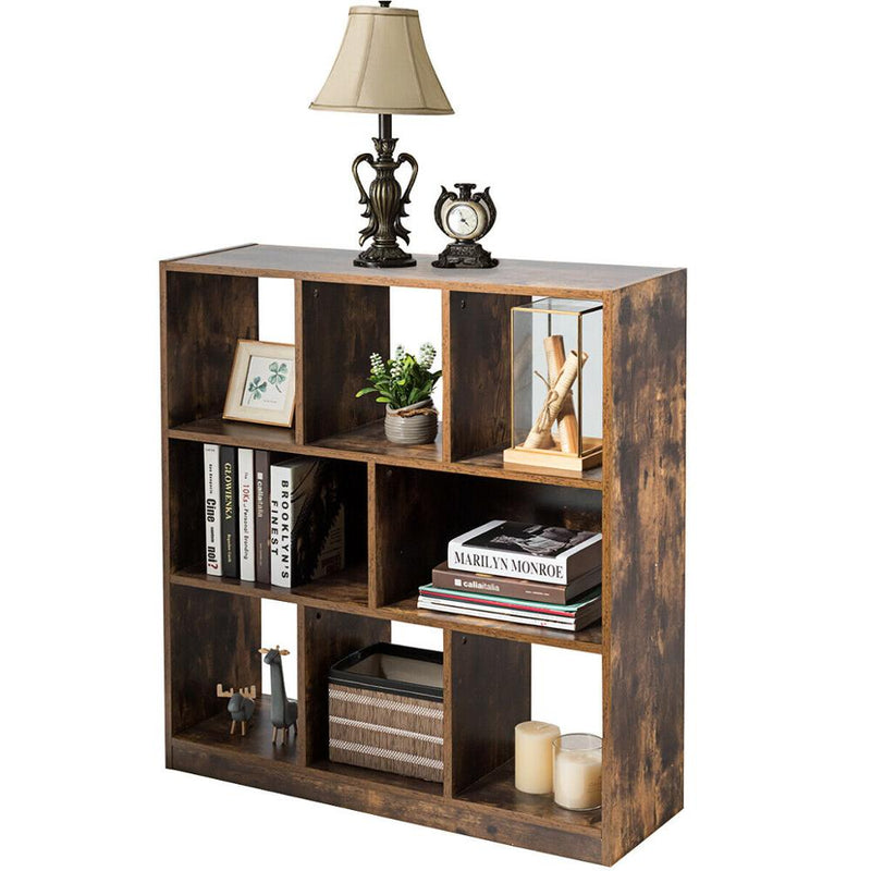 Bookcase W/Open Compartments Industrial Freestanding Bookshelf Storage