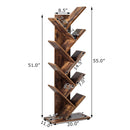 Tree Bookshelf 8-Tier Bookcase Free Standing Book Rack Display Stand HW65406CF