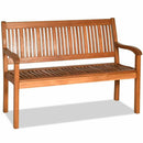 50" Two Person Outdoor Garden Bench Loveseat Porch Chair Solid Wood W/Armrest HW63888