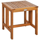 2PCS Acacia Wood Patio Rocking Chair Table Set Rocker Cushioned Coffee Table