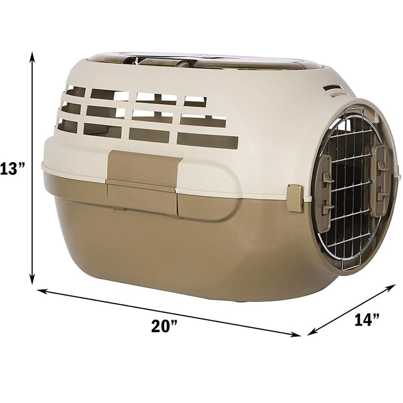 Pet Travel Cage Pet Hard-Side Carrier Plastic Pet Travel Kennel for Dog, Easy Assembly Pet Airline Box