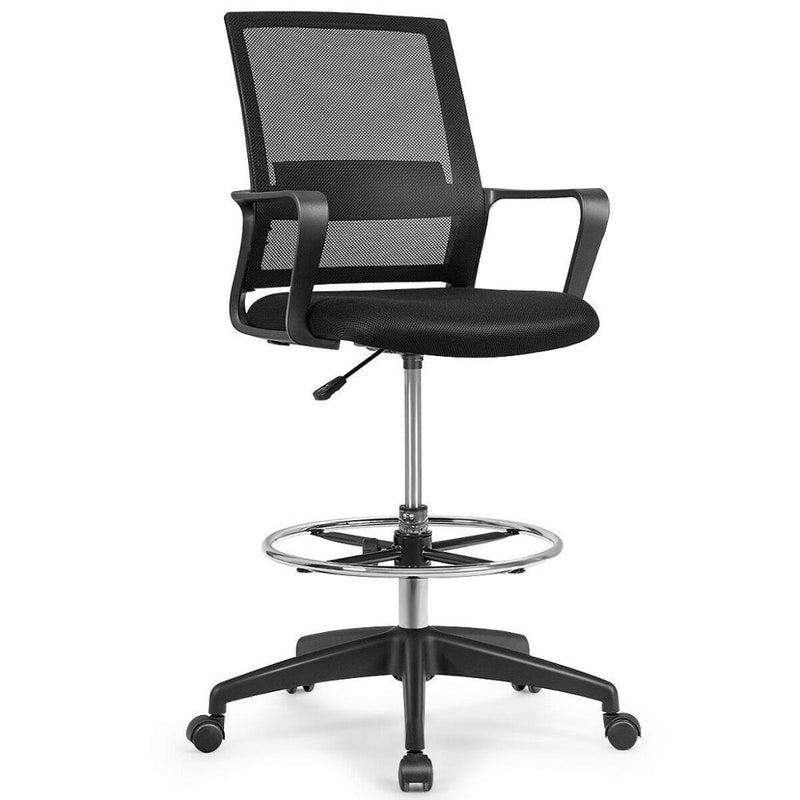 Drafting Chair Tall Office Chair for Standing Desk Adjustable Height w/Footrest HW65396