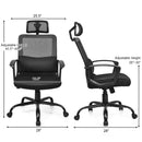 Mesh Office Chair High Back Ergonomic Swivel Chair w/ Lumbar Support & Headrest HW63774