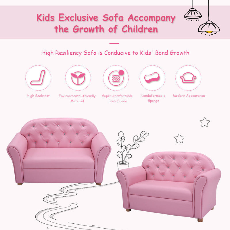 Kids Sofa Princess Armrest Chair Lounge Couch Children Toddler Gift