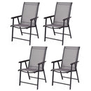Set of 4 Outdoor Patio Folding Chairs Camping Deck Garden Pool Beach W/Armrest OP3097