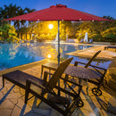 9ft Patio Solar Umbrella LED Patio Market Steel Tilt w/ Crank Outdoor (Burgundy) OP2804BUG