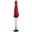 9ft Patio Solar Umbrella LED Patio Market Steel Tilt w/ Crank Outdoor (Burgundy) OP2804BUG