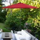 10ft Patio Solar Umbrella LED Patio Market Steel Tilt W/ Crank (Burgundy)