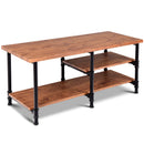 3-Tier Cocktail Coffee Table Living Room Furniture Metal Frame W/Storage Shelves HW58648