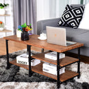 3-Tier Cocktail Coffee Table Living Room Furniture Metal Frame W/Storage Shelves HW58648