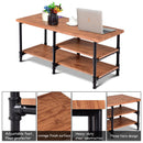 3-Tier Cocktail Coffee Table Living Room Furniture Metal Frame W/Storage Shelves HW58648