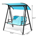 Outdoor 2-Seat Swing Loveseat Canopy Patio Porch Steel Hanging Swing