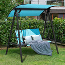 Outdoor 2-Seat Swing Loveseat Canopy Patio Porch Steel Hanging Swing