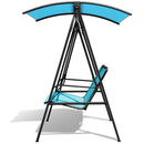 Outdoor 2-Seat Swing Loveseat Canopy Patio Porch Steel Hanging Swing
