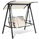 Outdoor 2-Seat Swing Loveseat Canopy Patio Porch Steel Hanging Swing