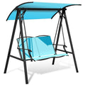 Outdoor 2-Seat Swing Loveseat Canopy Patio Porch Steel Hanging Swing