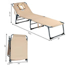 Folding Chaise Lounge Chair Bed Adjustable Outdoor Beach Patio Camping Recliner OP70561