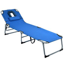 Folding Chaise Lounge Chair Bed Adjustable Outdoor Beach Patio Camping Recliner OP70561