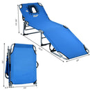 Folding Chaise Lounge Chair Bed Adjustable Outdoor Beach Patio Camping Recliner OP70561