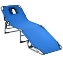 Folding Chaise Lounge Chair Bed Adjustable Outdoor Beach Patio Camping Recliner OP70561
