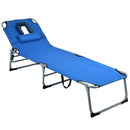 Folding Chaise Lounge Chair Bed Adjustable Outdoor Beach Patio Camping Recliner OP70561