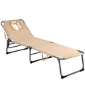 Folding Chaise Lounge Chair Bed Adjustable Outdoor Beach Patio Camping Recliner OP70561