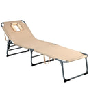 Folding Chaise Lounge Chair Bed Adjustable Outdoor Beach Patio Camping Recliner OP70561