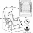Folding Recliner Zero Gravity Lounge Chair W/ Shade Canopy Cup Holder OP3567