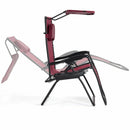 Folding Recliner Zero Gravity Lounge Chair W/ Shade Canopy Cup Holder OP3567