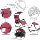 Folding Recliner Zero Gravity Lounge Chair W/ Shade Canopy Cup Holder OP3567