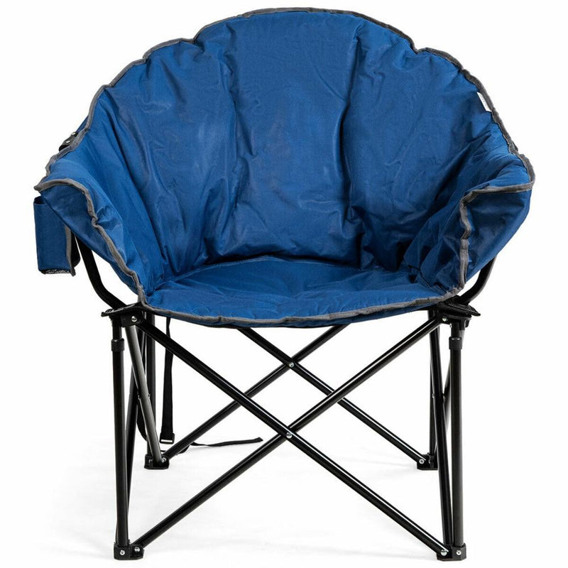 Folding Camping Moon Padded Chair with Carry Bag Cup Holder Portable OP70502