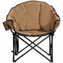 Folding Camping Moon Padded Chair with Carry Bag Cup Holder Portable OP70502