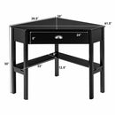 Corner Computer Desk Laptop Writing Table Wood Workstation Home Office Furniture HW53866BK
